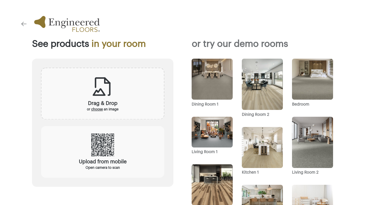 Floor & Decor Visualizer homepage screenshot