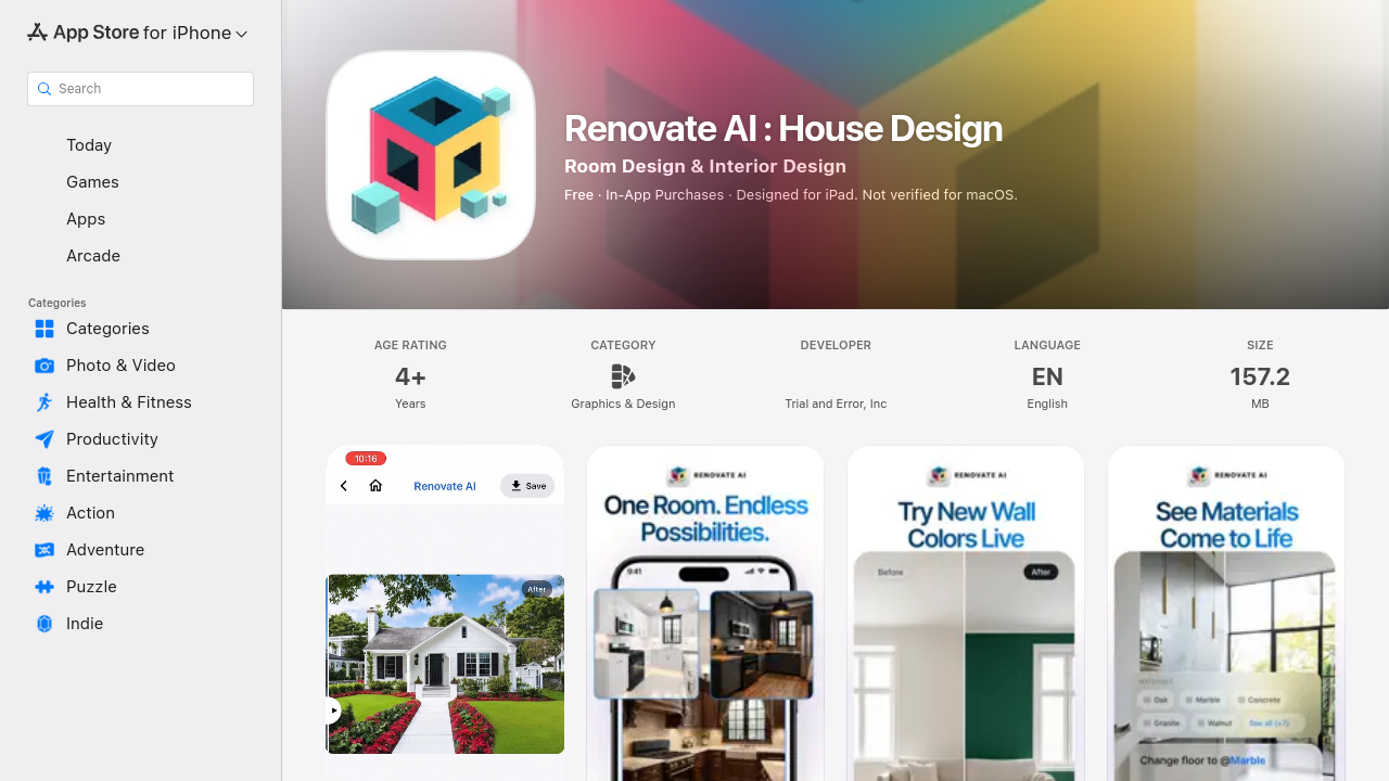 Renovate AI homepage screenshot