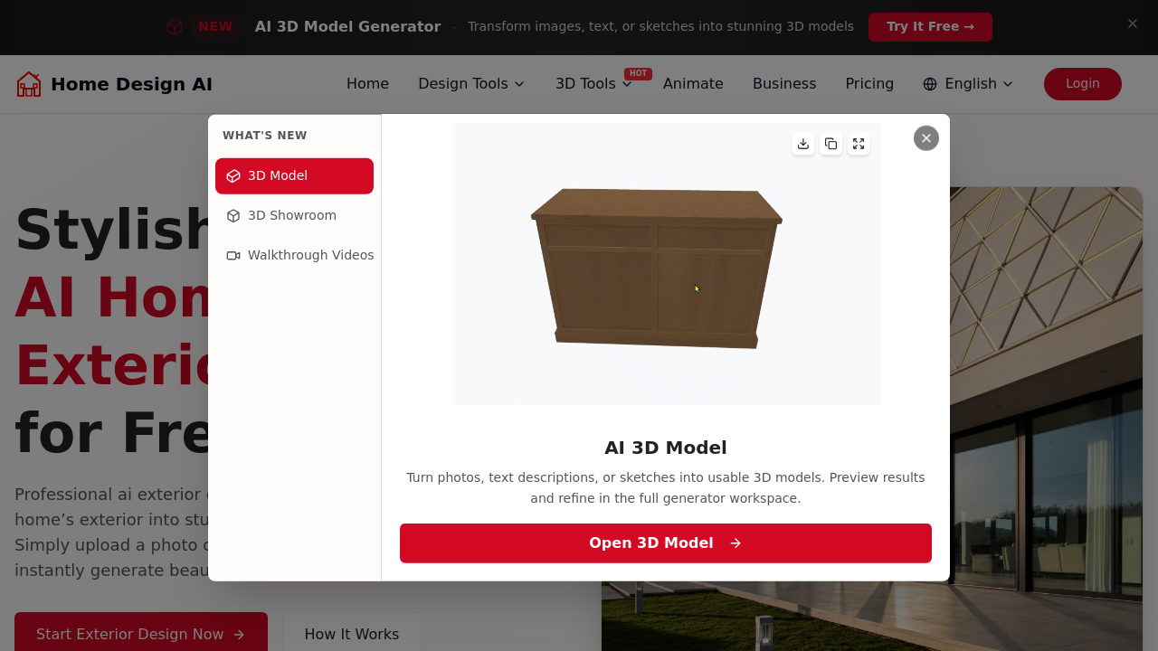 Home-Design.ai, Best for Template Depth homepage screenshot