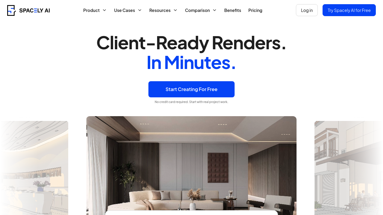 Spacely AI homepage screenshot
