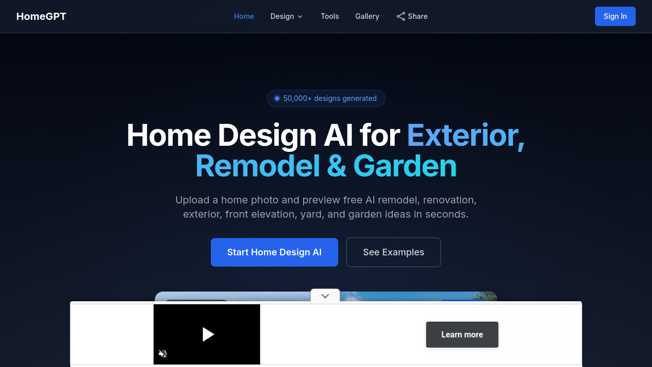 HomeGPT homepage screenshot