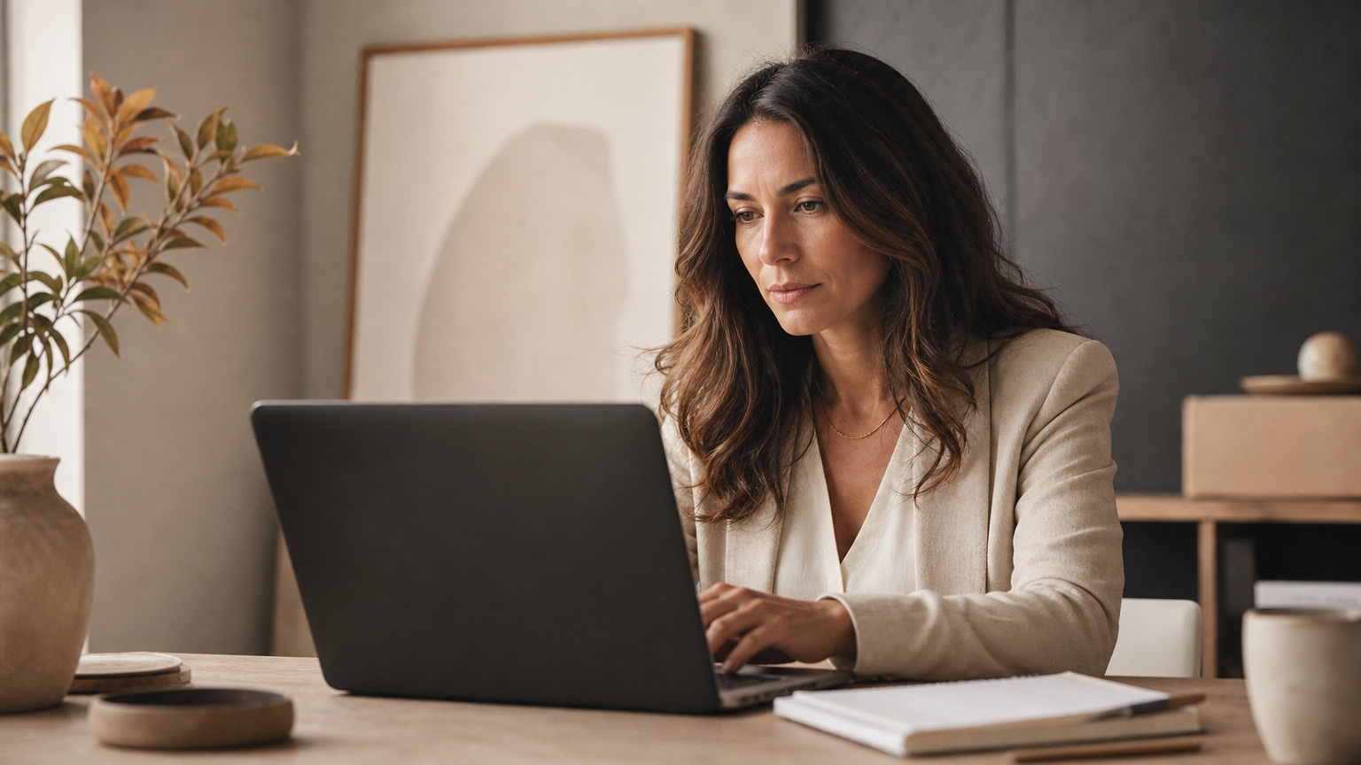 A real estate agent comparing multiple virtual staging AI apps side by side in browser tabs, evaluating pricing tiers and features.