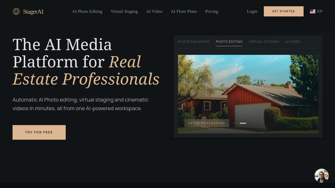 Stager AI: Best for Video and Media Output homepage screenshot