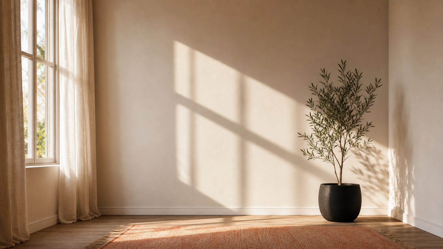 A bright, clear living room corner with natural daylight illuminating walls and furniture for optimal photo capture.