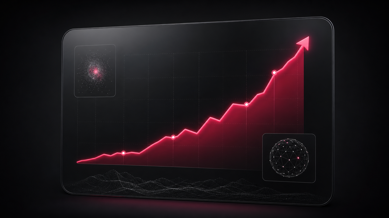 A business dashboard showing brand citation metrics and AI visibility trends, illustrating how agent discoverability drives business value.