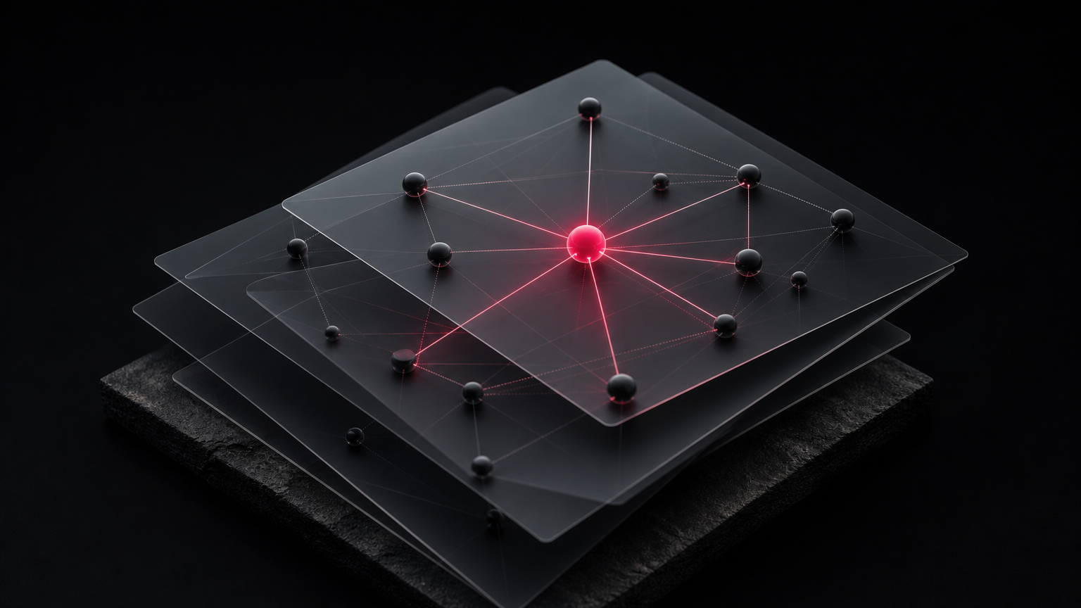 Abstract illustration of autonomous agents communicating through protocols and forming an interconnected economy.