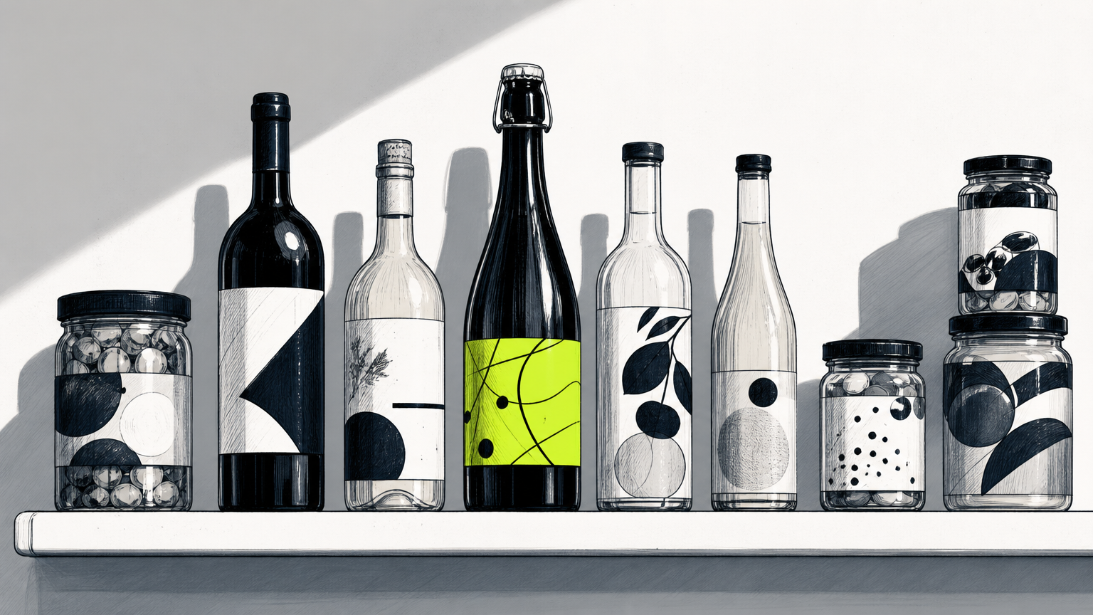 An assortment of product labels across different industries showing varying complexity and specialty finishes that affect pricing.