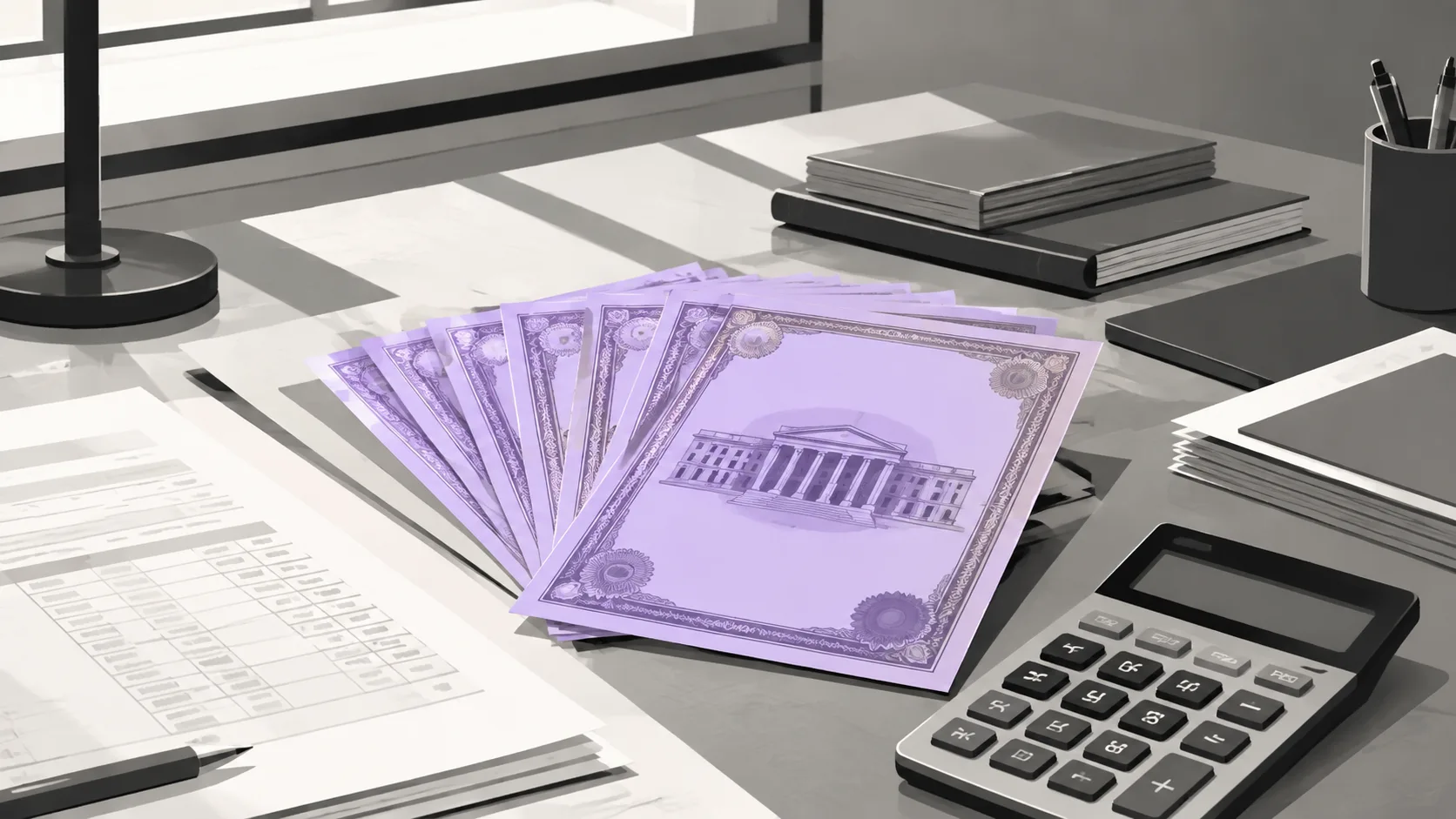 Bank-style reserve requirements illustrated through Treasury securities and reserve documentation, showing the one-for-one backing mandate of the GENIUS Act.