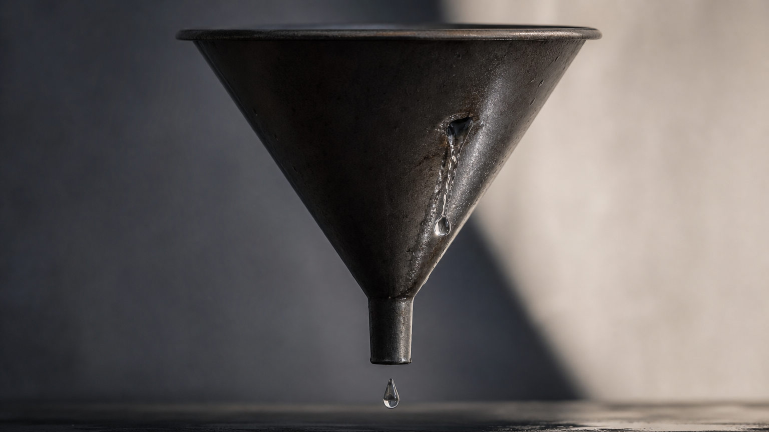 A sales funnel visualization showing where prospects leak out and revenue is lost at each stage.