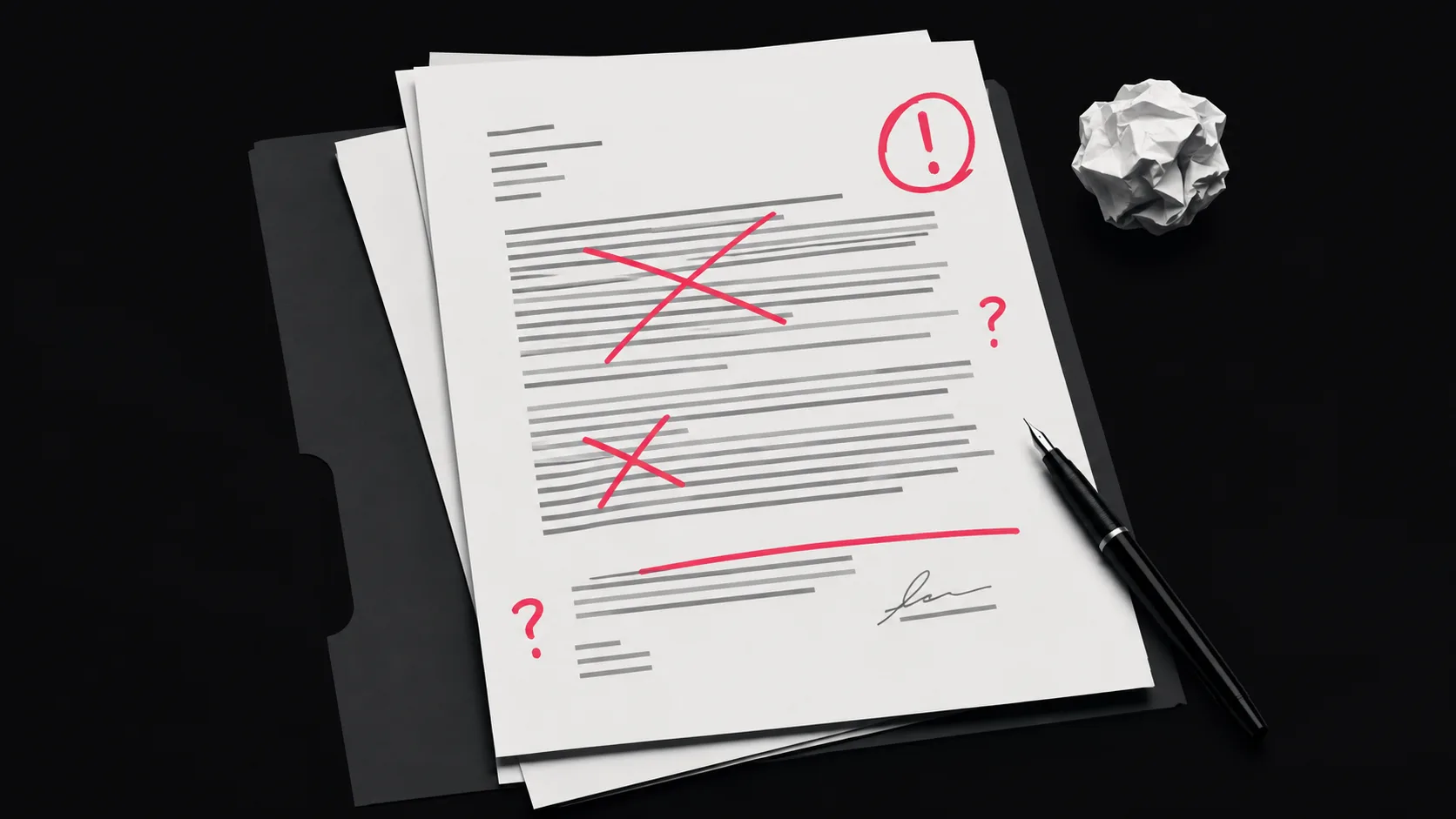 Fintech SEO agency proposal with red flag warning indicators highlighting common failure modes and contract pitfalls.