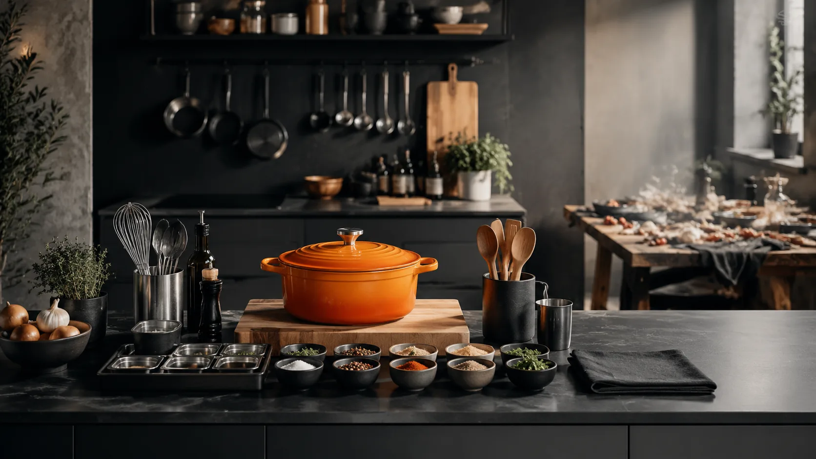 An organized kitchen workspace representing the structured approach of a sales funnel compared to the chaos of random direct linking.