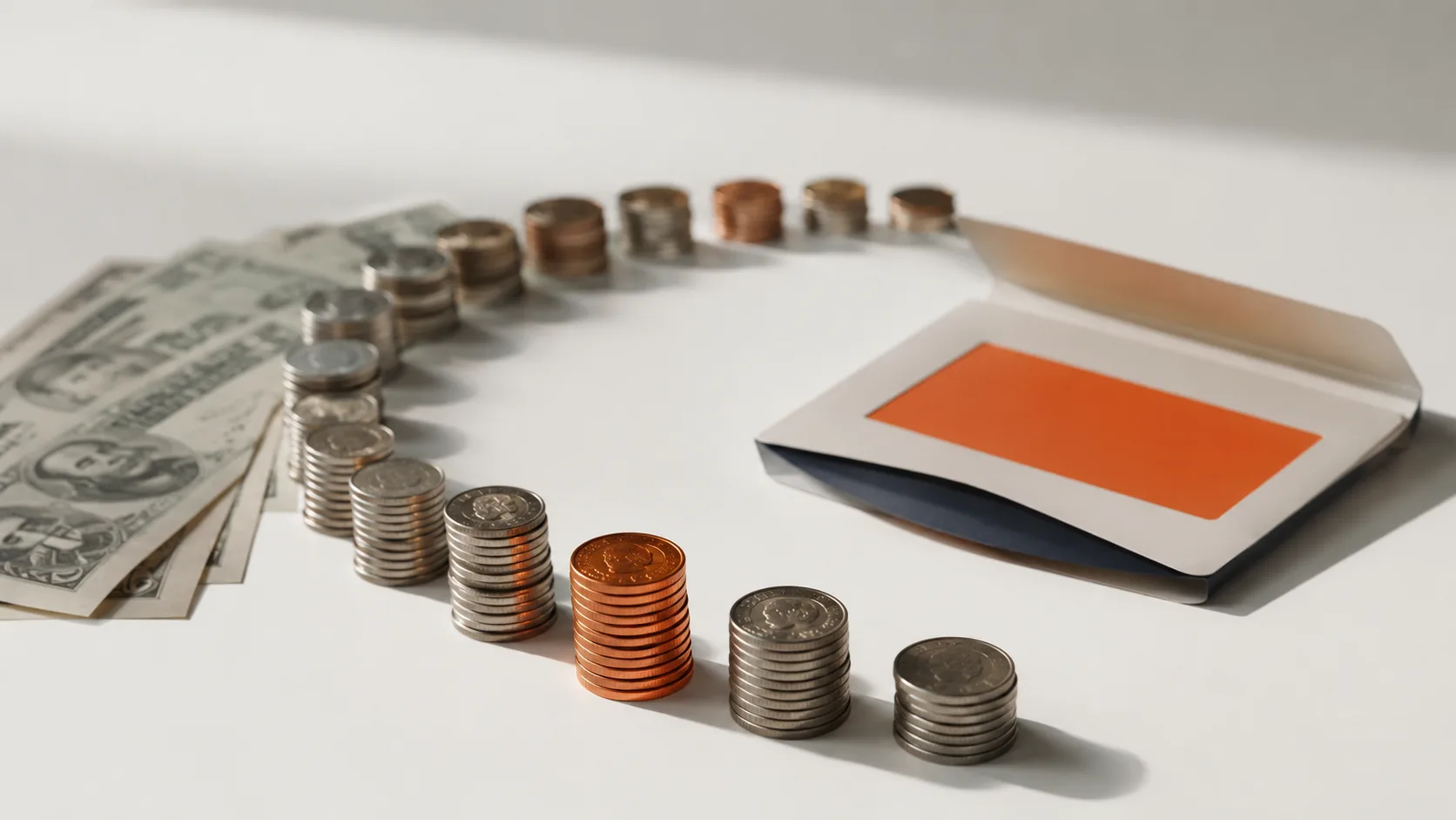 Multiple revenue streams visualized as coins and money alongside email notifications, representing different monetization methods within a single funnel.