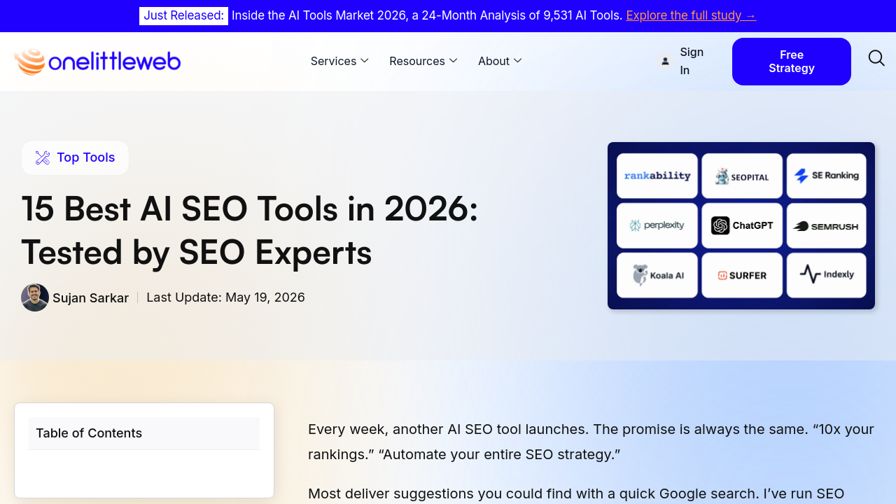 Semrush One platform interface displaying keyword research, site audit results, and competitive analysis metrics.