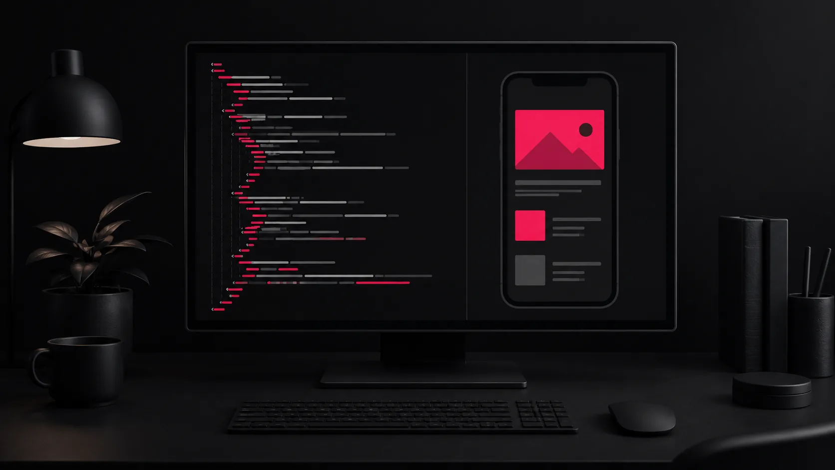 A developer's workspace showing technical SEO implementation with schema markup visible on screen for cryptocurrency wallet pages.
