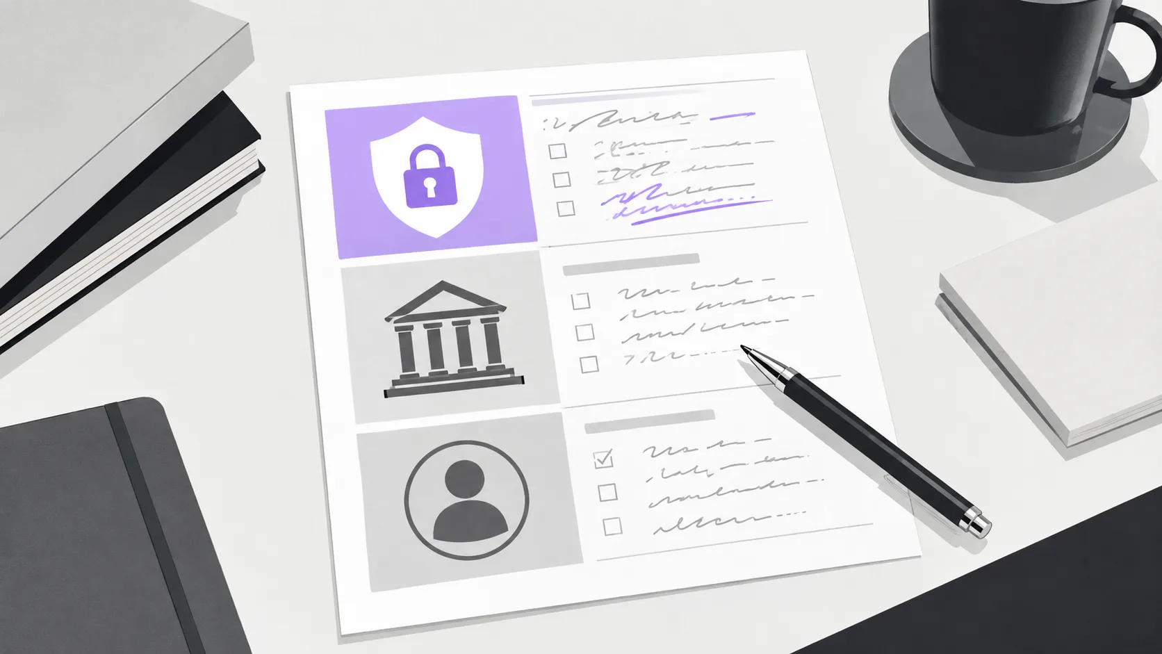 Risk assessment worksheet showing three layers of tokenization risk—technology, regulation, and counterparty—with audit notes and control frameworks.