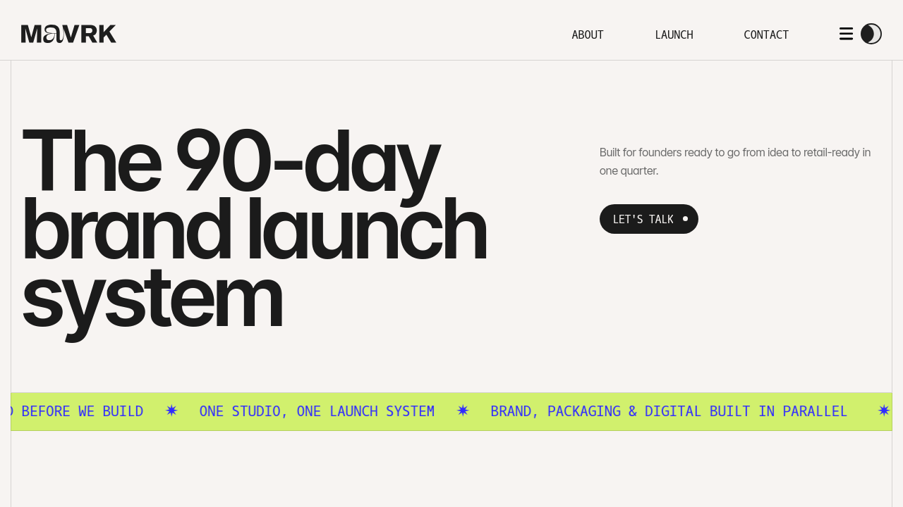 MAVRK Studio 90-day social media strategy system showing objective-driven framework tied to business outcomes for food and beverage brands