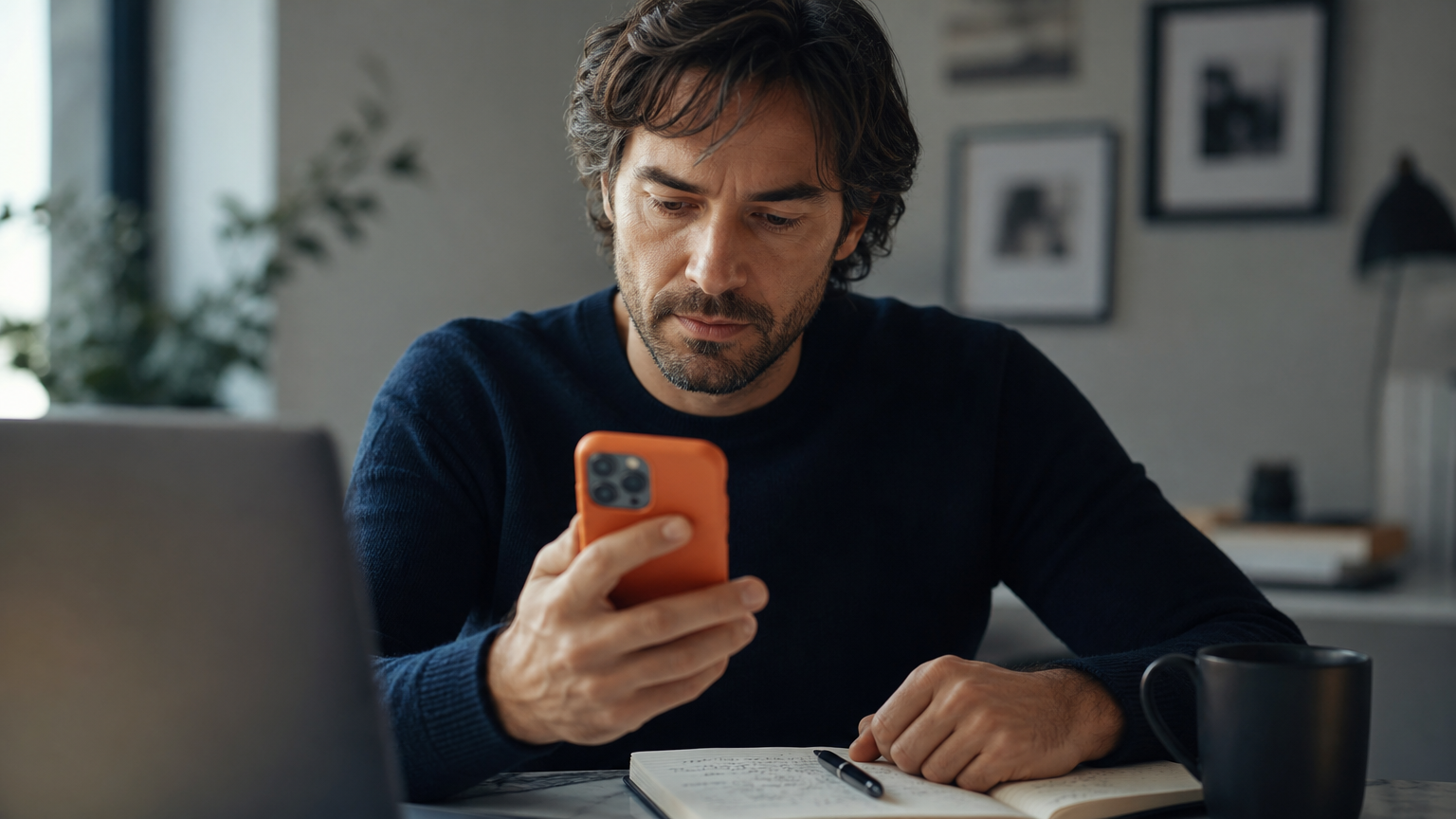 A person reading an email on their phone with various content touchpoints visible, representing how affiliate funnels guide prospects through awareness, interest, engagement, and conversion stages