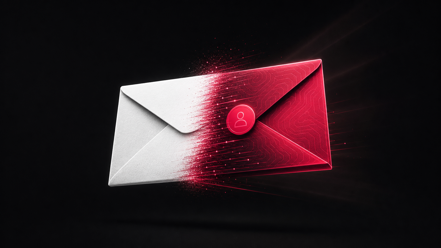 Illustration of an envelope transforming from generic to personalized, representing how AI marketing automation adapts messages in real time