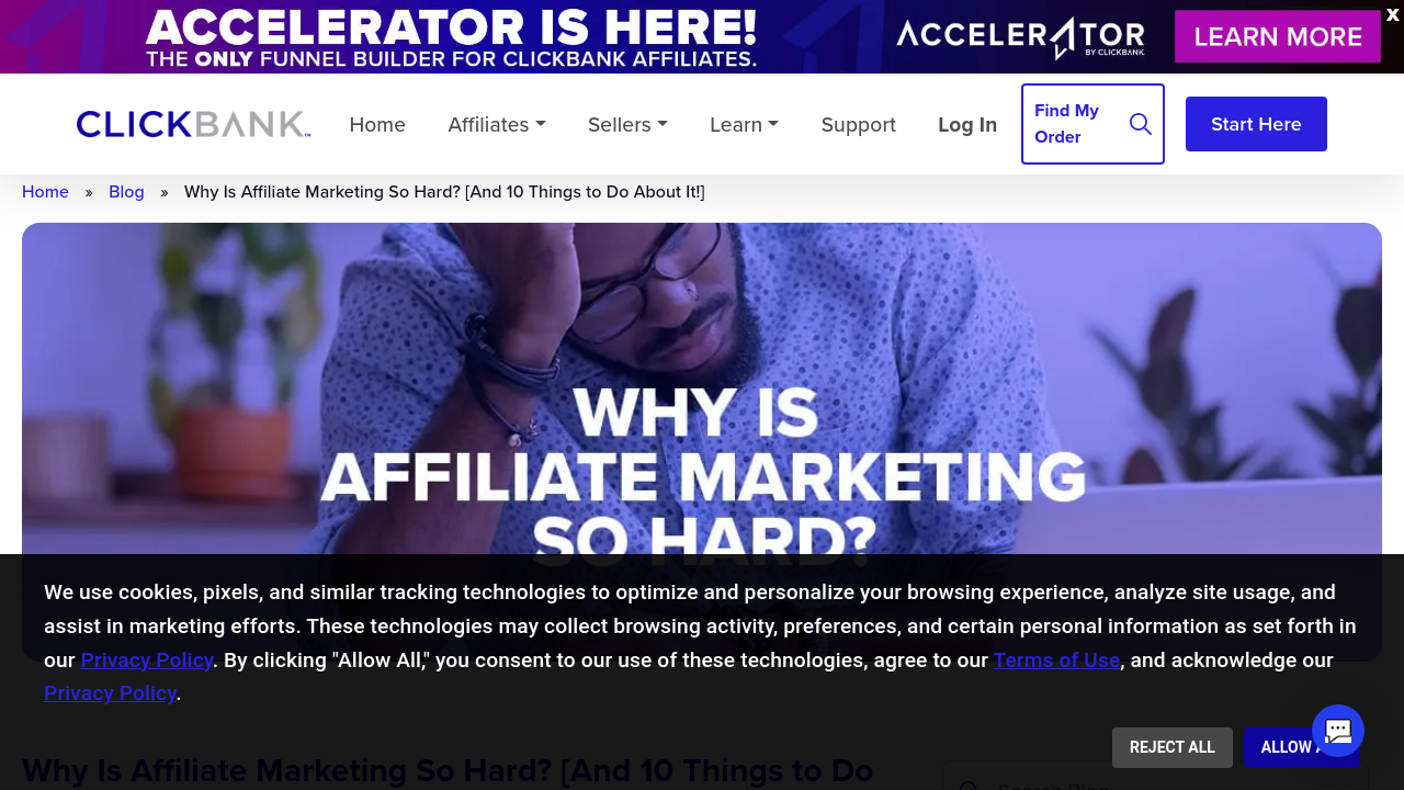 ClickBank affiliate marketing overview showing how tracking links and commission structures work for beginners.