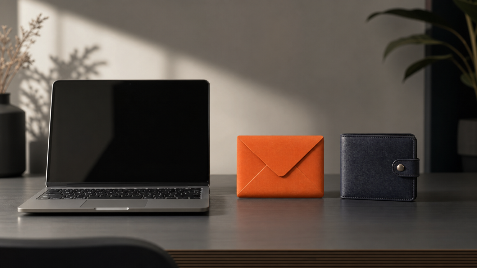 Three core tools for passive income setup: a website platform, email service provider, and payment processor arranged on a clean desk