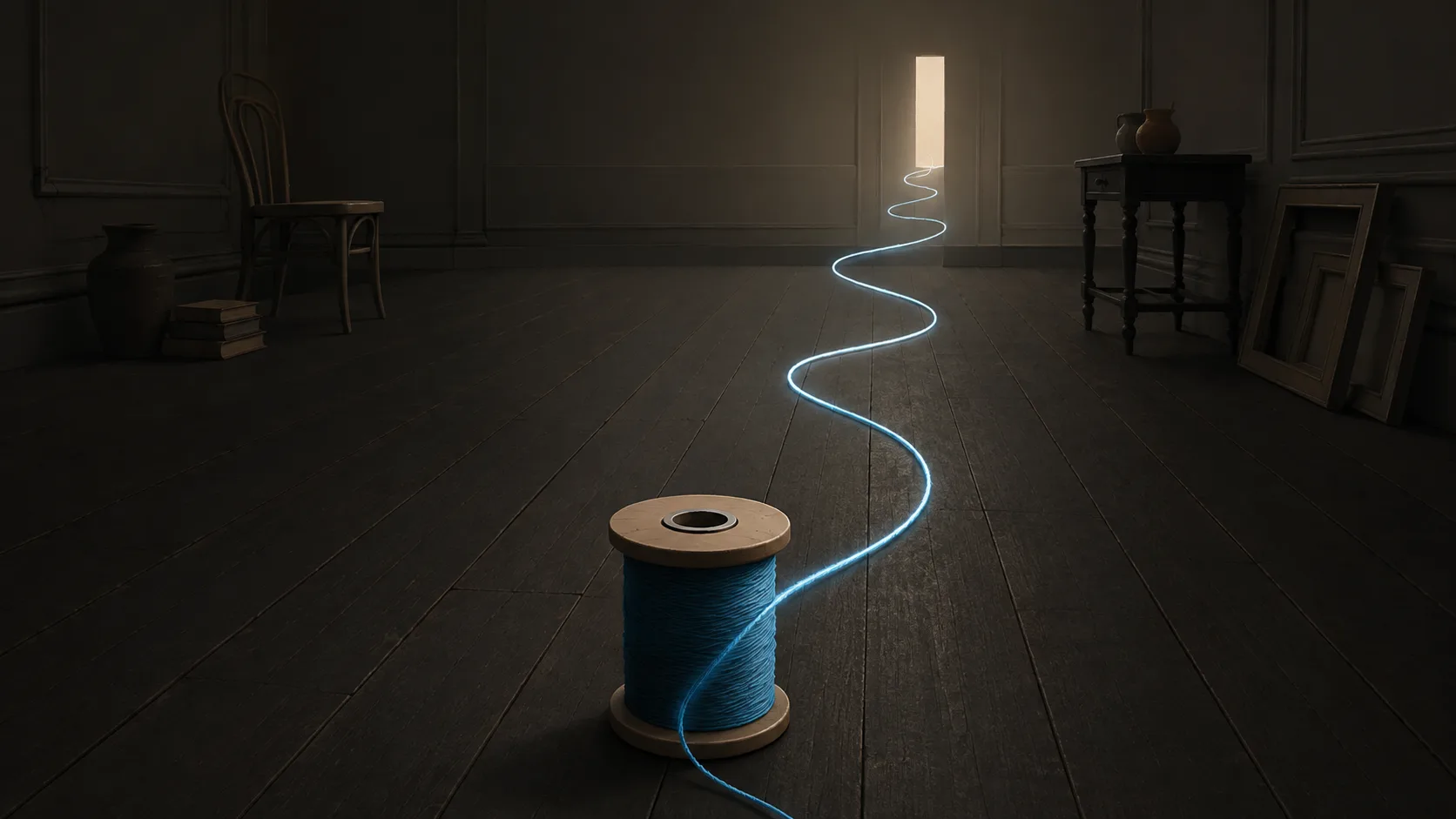 Abstract visualization of narrative tension rising through a story, representing how structure creates emotional impact and inevitability.