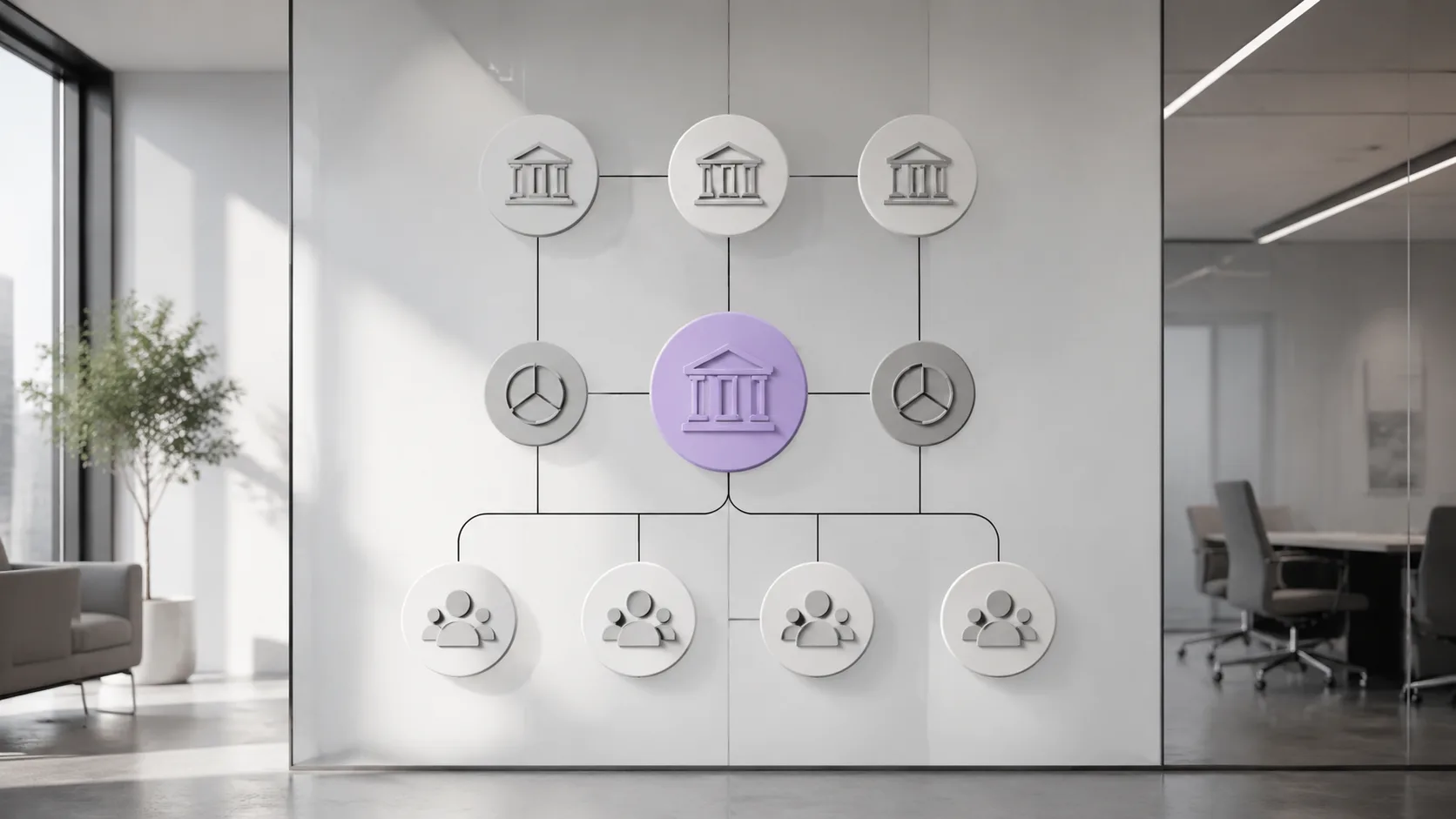 Institutional participation map showing banks, asset managers, and retirement-account distribution channels in crypto settlement infrastructure