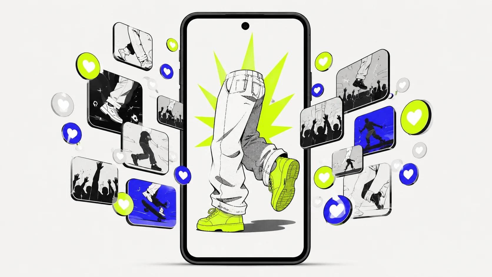 Smartphone showing a viral social media moment spreading across networks representing how NYC brands shape culture
