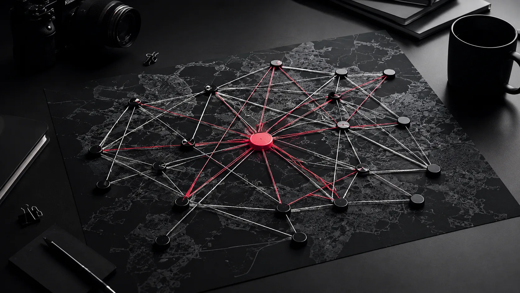 A visual network map with interconnected nodes representing backlink relationships and authority sources, illustrating the complexity of building credibility for crypto exchanges.