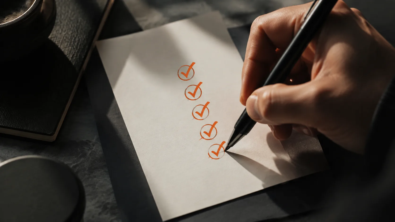 Visual representation of five evaluation criteria for ranking affiliate platforms: ease of entry, commission rates, payout speed, product fit, and tracking reliability