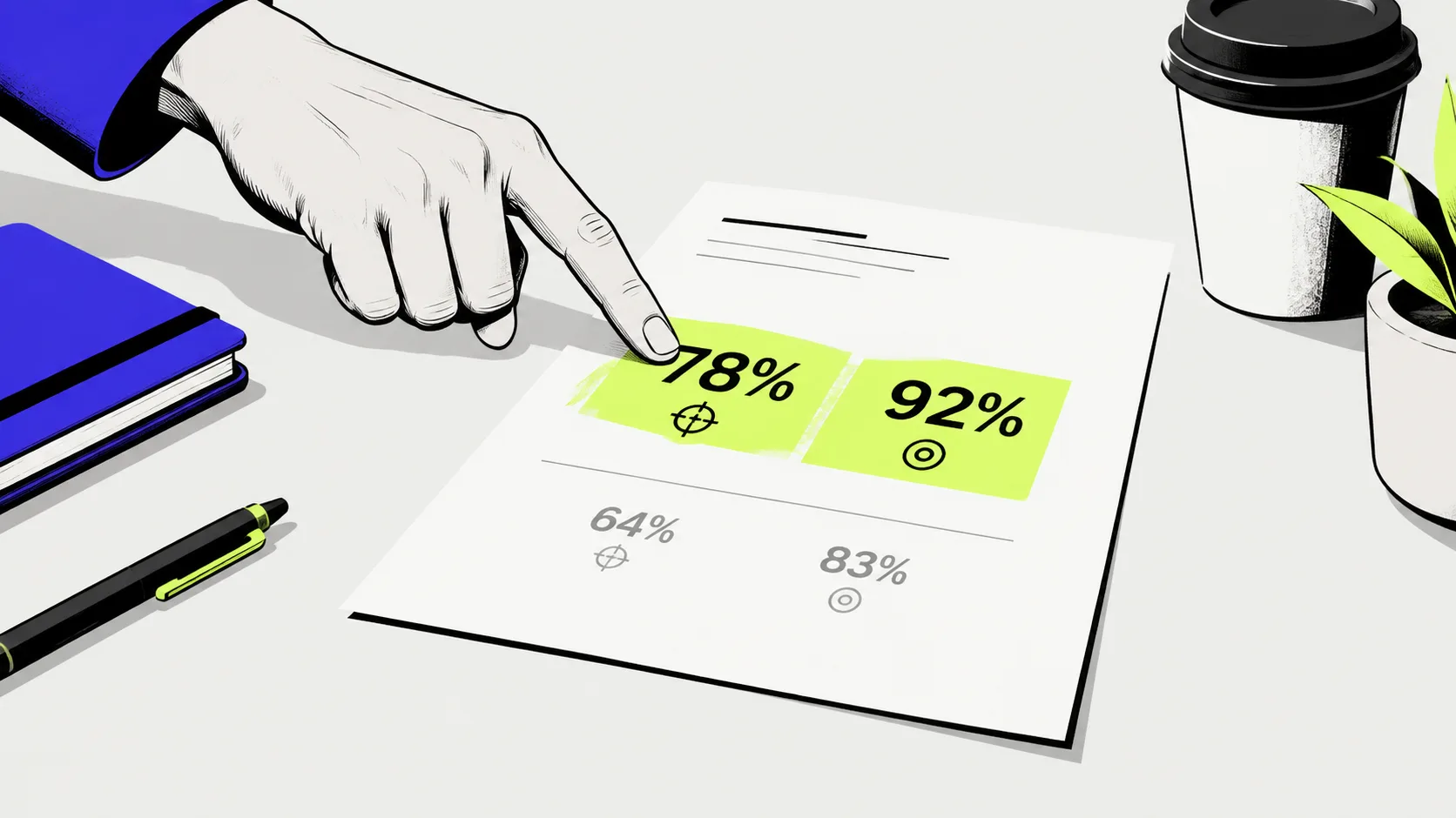 AI visibility audit scorecard highlighting key metrics like mention frequency, accuracy, and share of voice against competitors.
