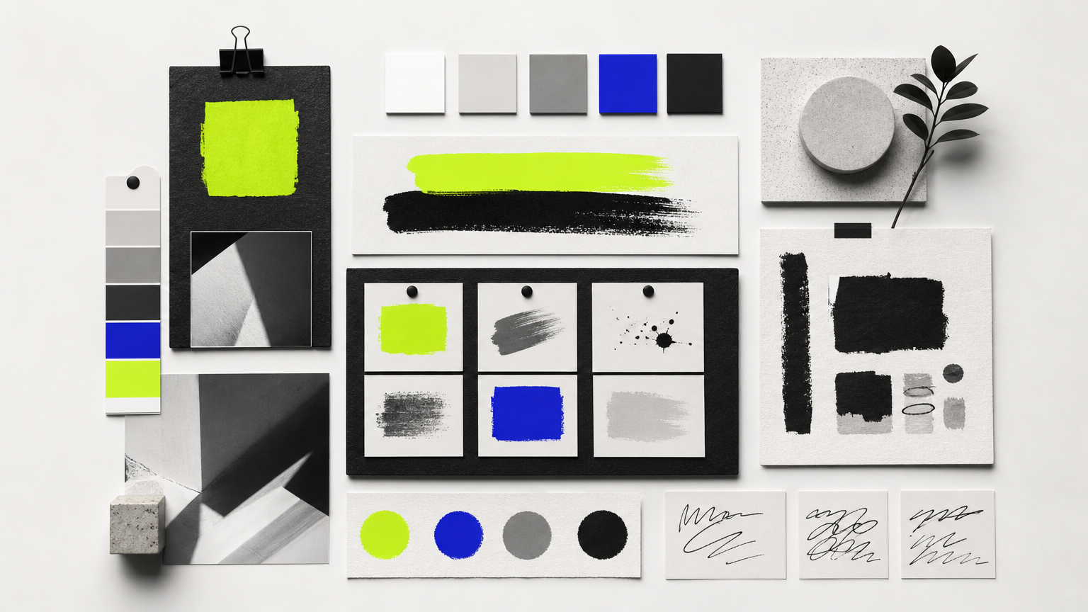 Brand identity system showing color palette, typography, and tone-of-voice documentation for CPG social media strategy.