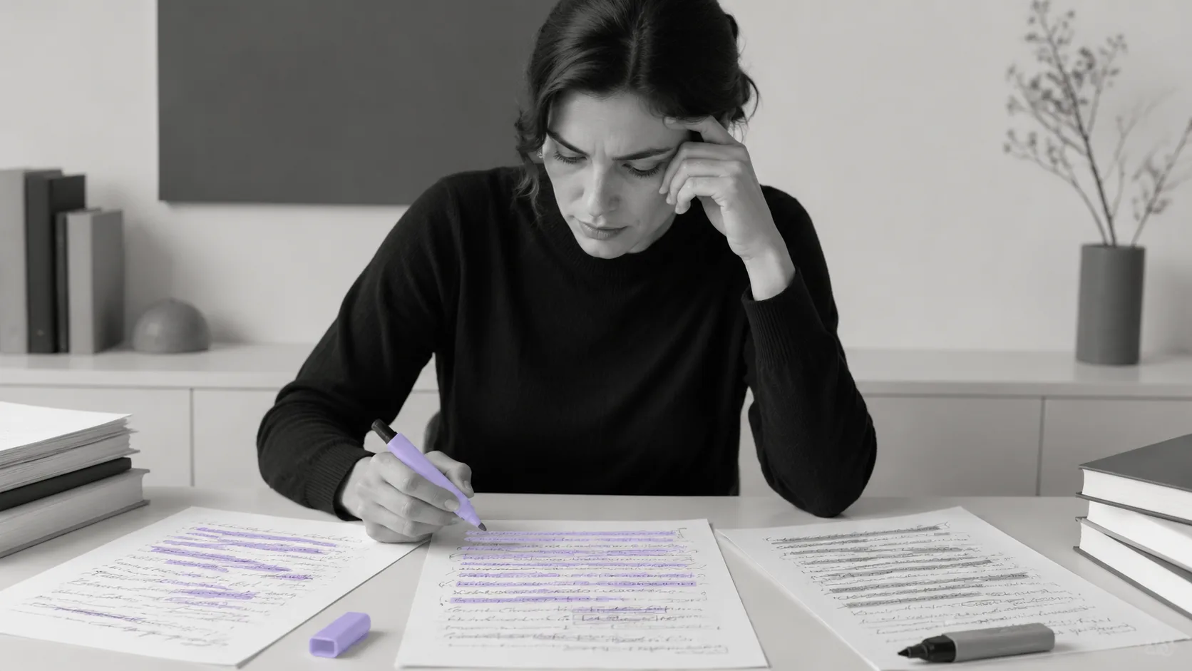 Conflicting policy notes and highlighted documents on a desk, representing the need to clarify misconceptions about stablecoin regulation.