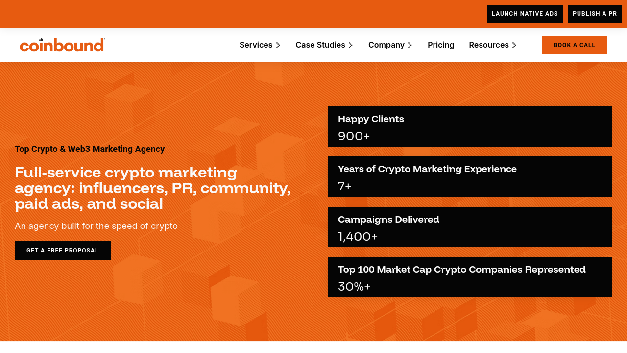 Coinbound homepage screenshot