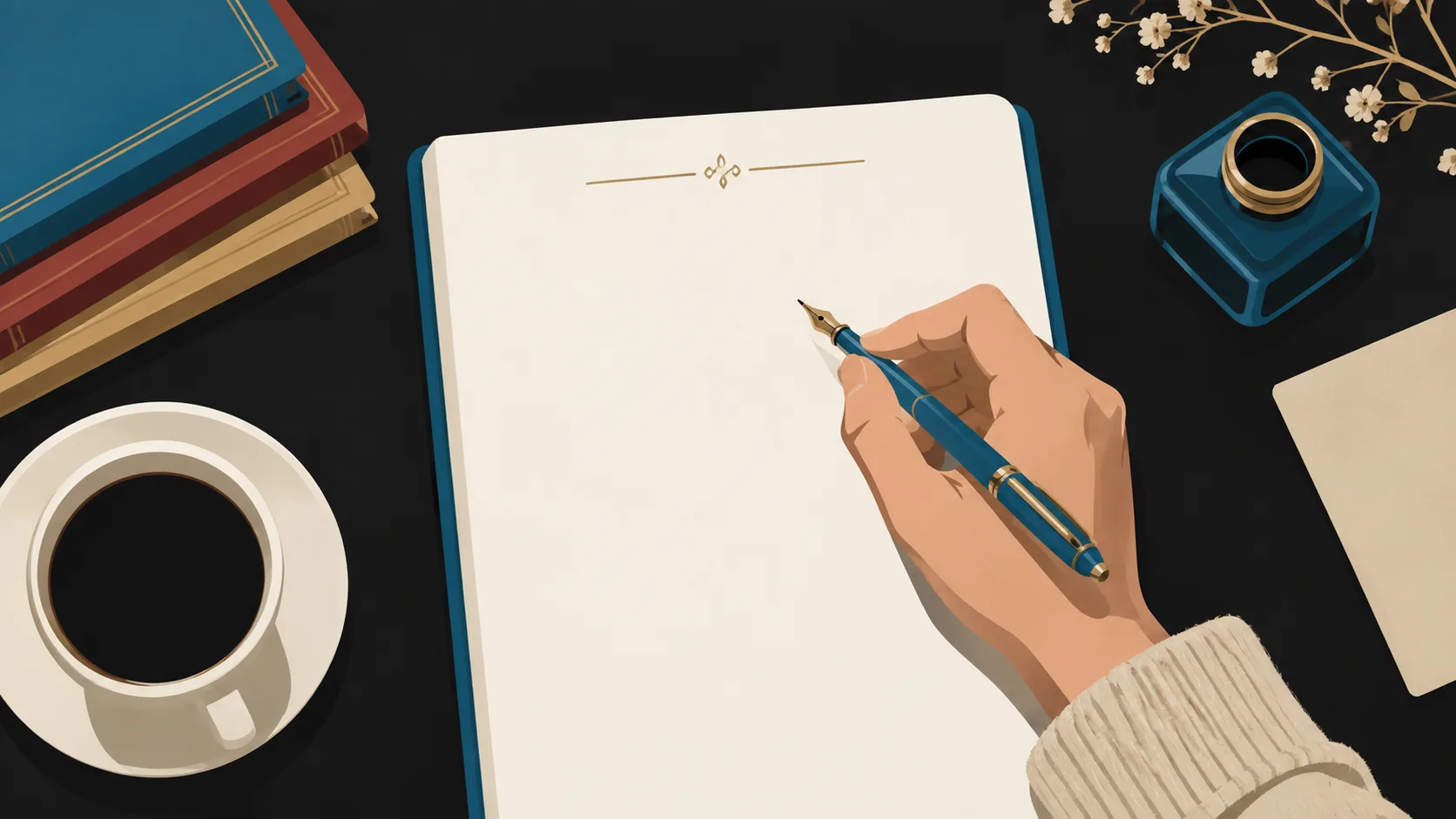 Blank manuscript page with a character's name written at the top