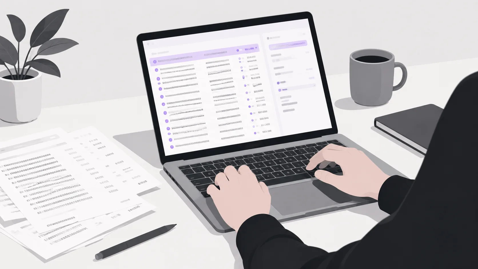 Researcher examining on-chain blockchain data and transaction records to identify signal from marketplace noise