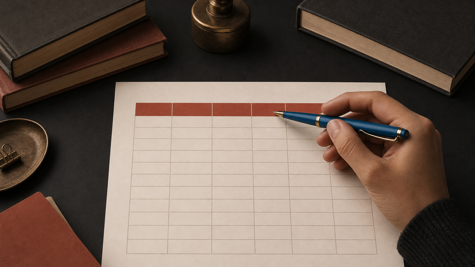 Building a chapter template spreadsheet with essential fields like POV character, location, and word count target