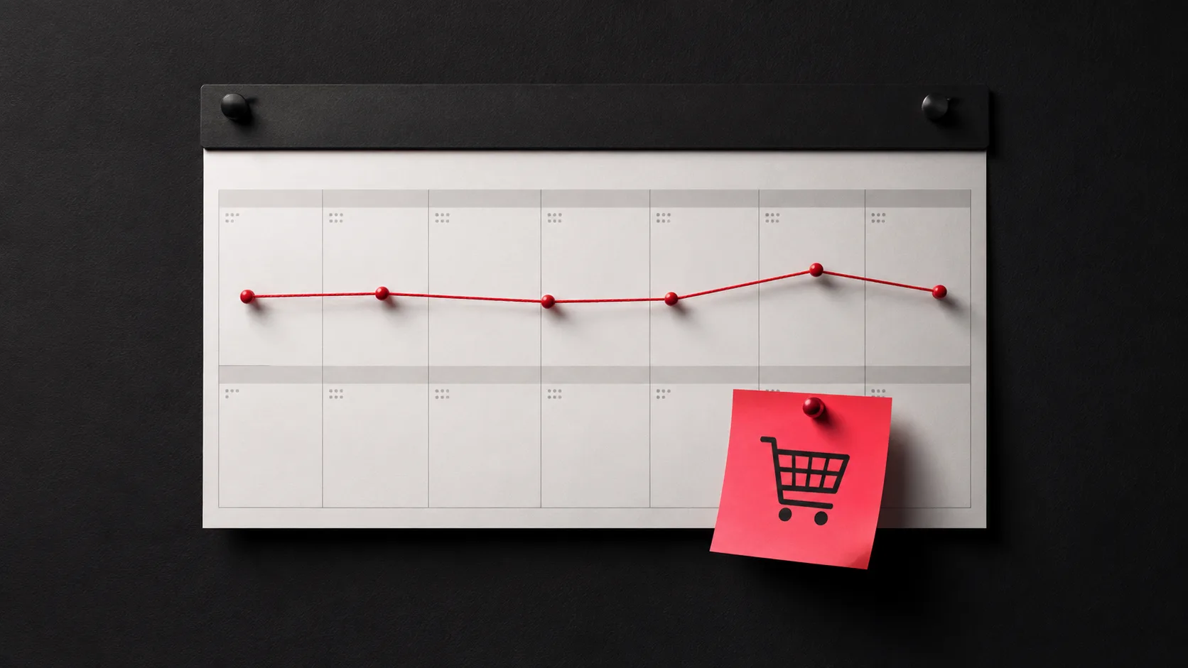 B2B multi-quarter buying cycle visualized on a calendar compared to consumer purchase timeline