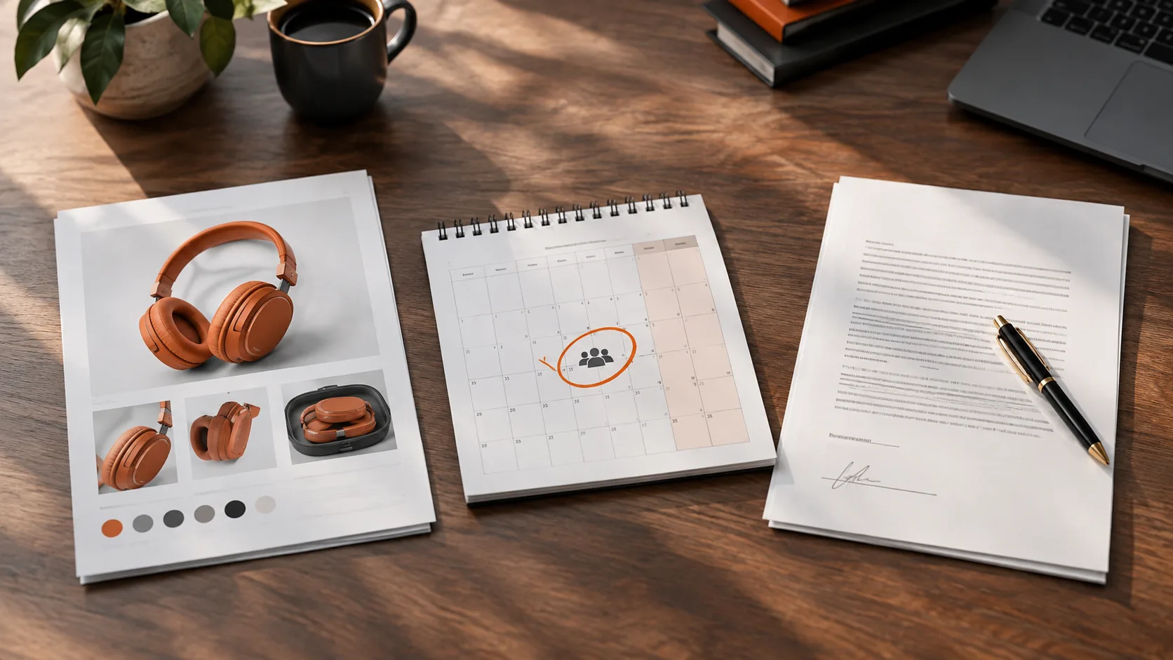 Affiliate marketing preparation essentials: niche research, product selection, and commission verification on a workspace