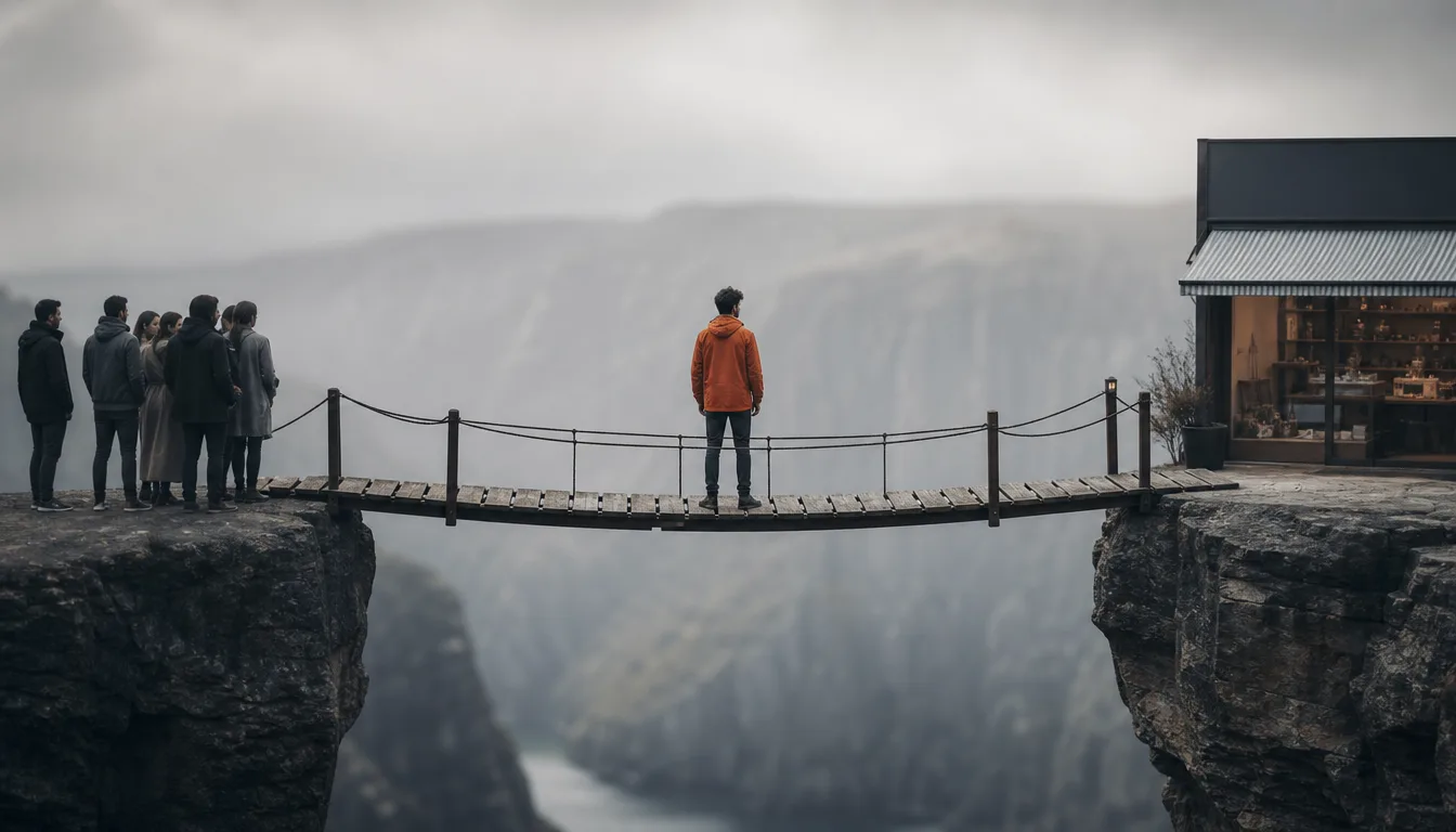Person acting as a bridge between customers and a business in lead generation