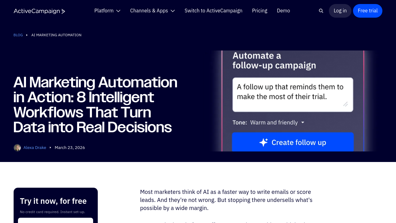 Marketing automation platform onboarding interface with setup steps and template options for new users
