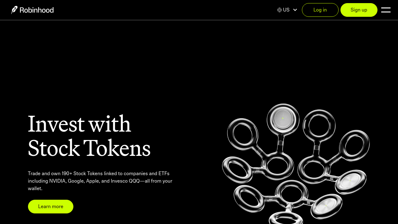 Screenshot of Robinhood's live tokenized equity products page showing real tokenization in operation in the EU.