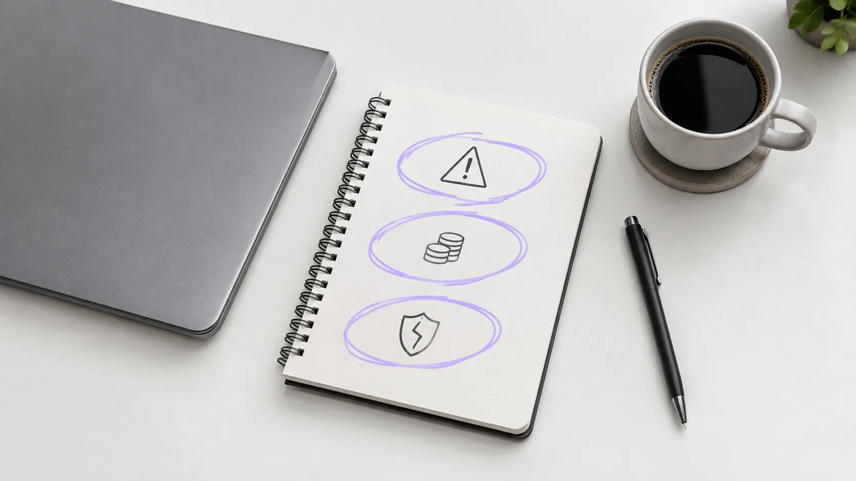Allocator's workspace with three major risk categories for stablecoin yield on paper