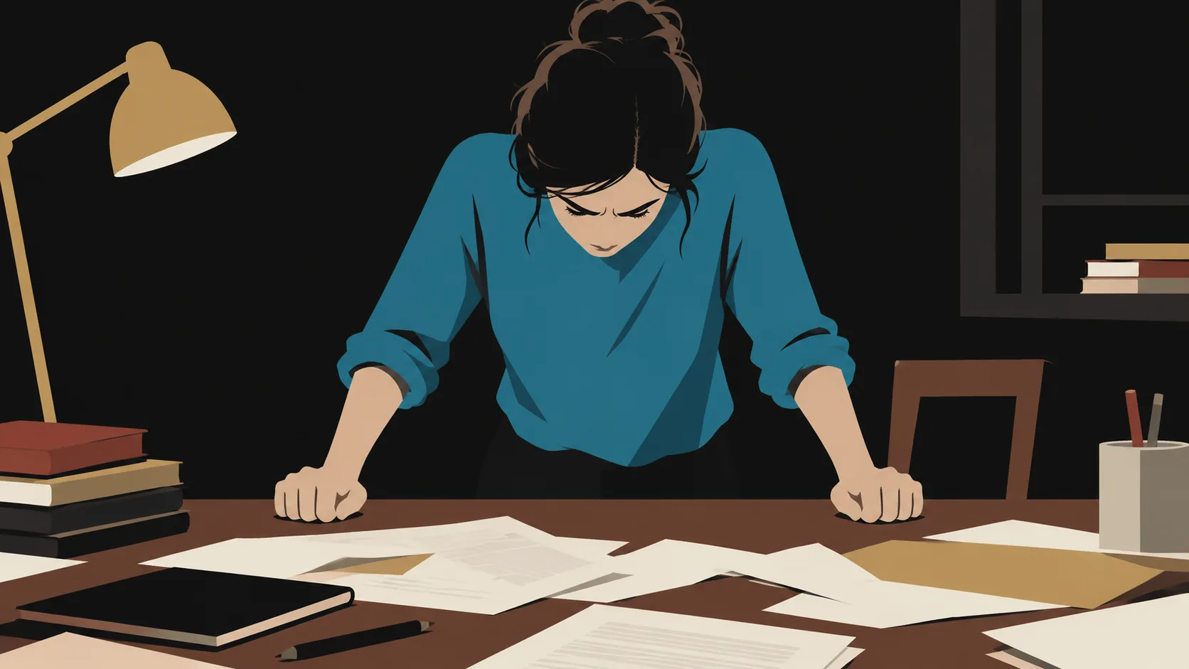 Character facing mounting pressure and conflict in the middle of the story