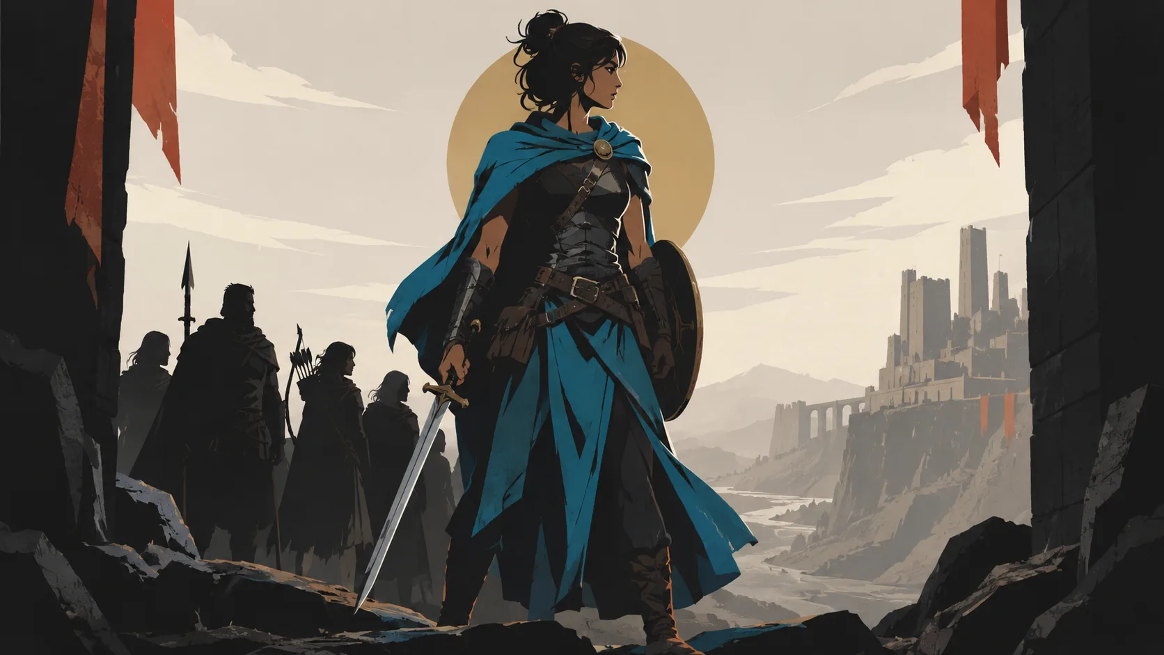 An illustration of a protagonist equipped with newfound skills and knowledge, ready to face the climactic moment.