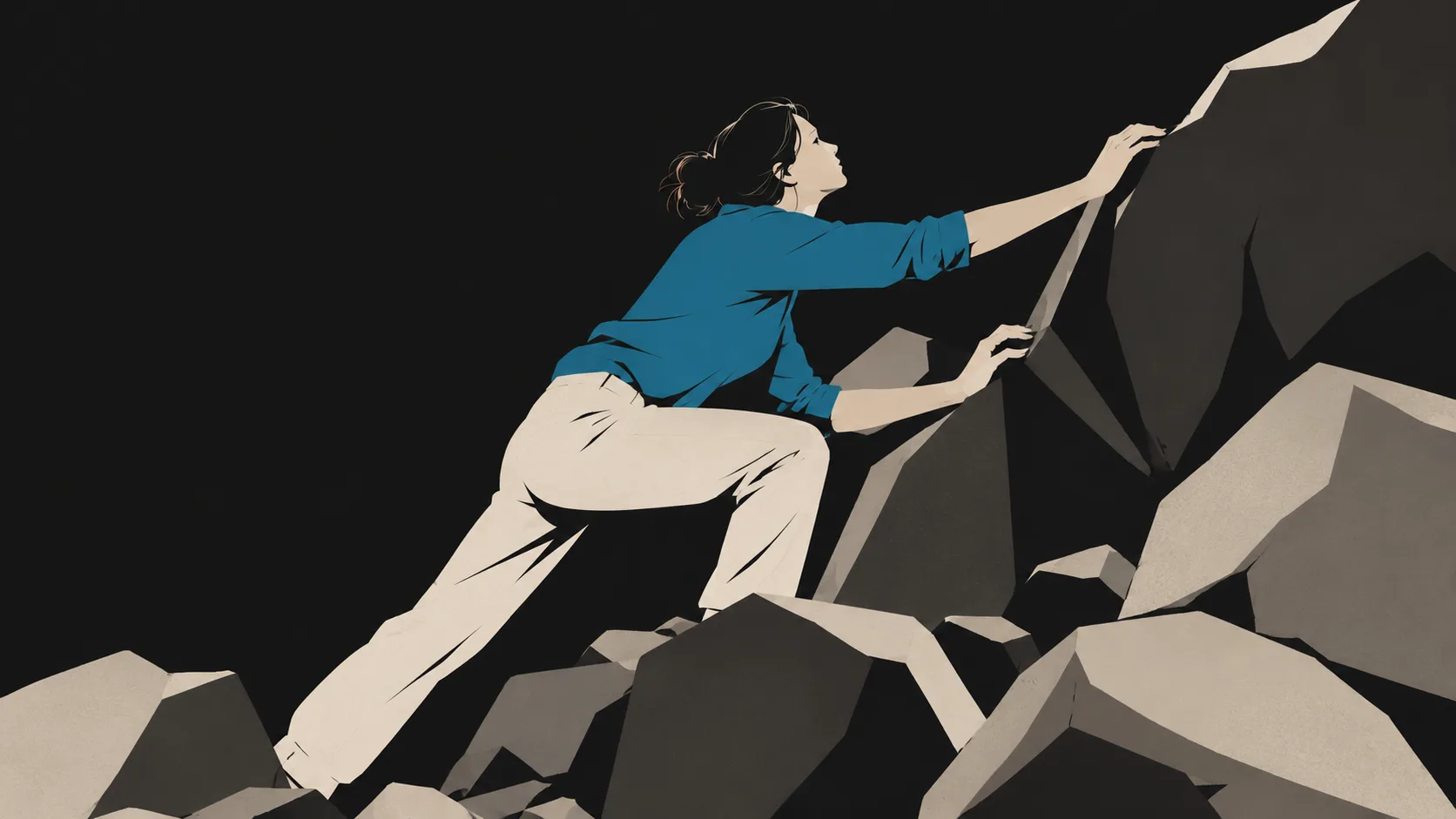 An illustration of a protagonist facing mounting obstacles and tensions during the rising action of Act 2.