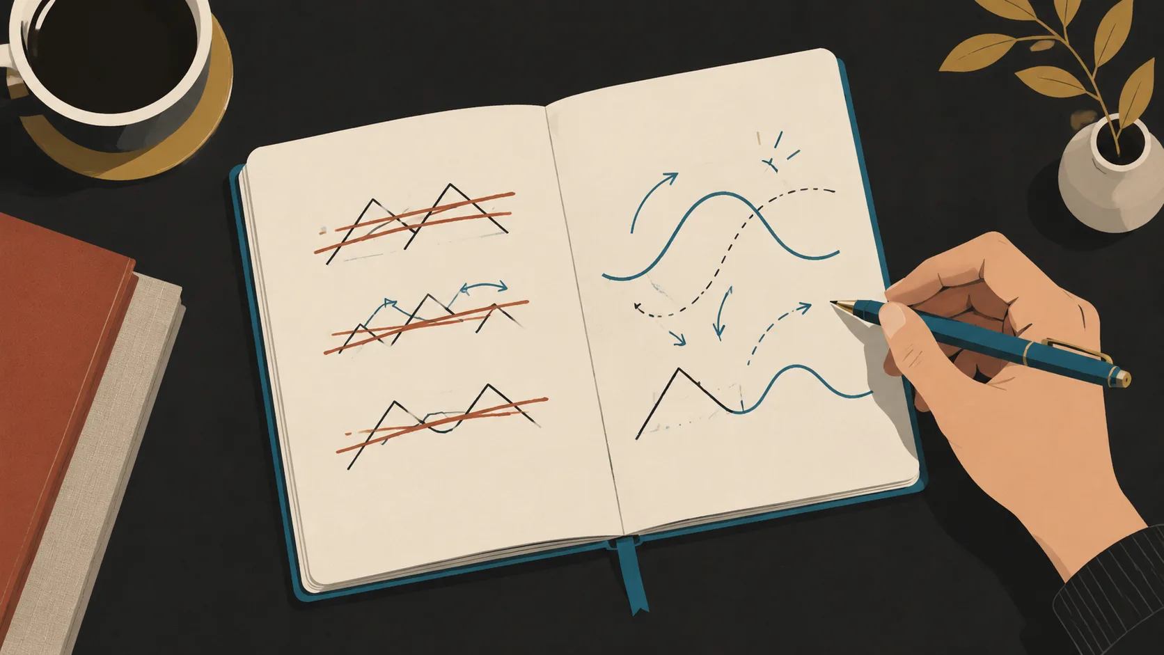 An illustration showing a writer's approach to the three-act structure as a flexible guide rather than rigid rules.
