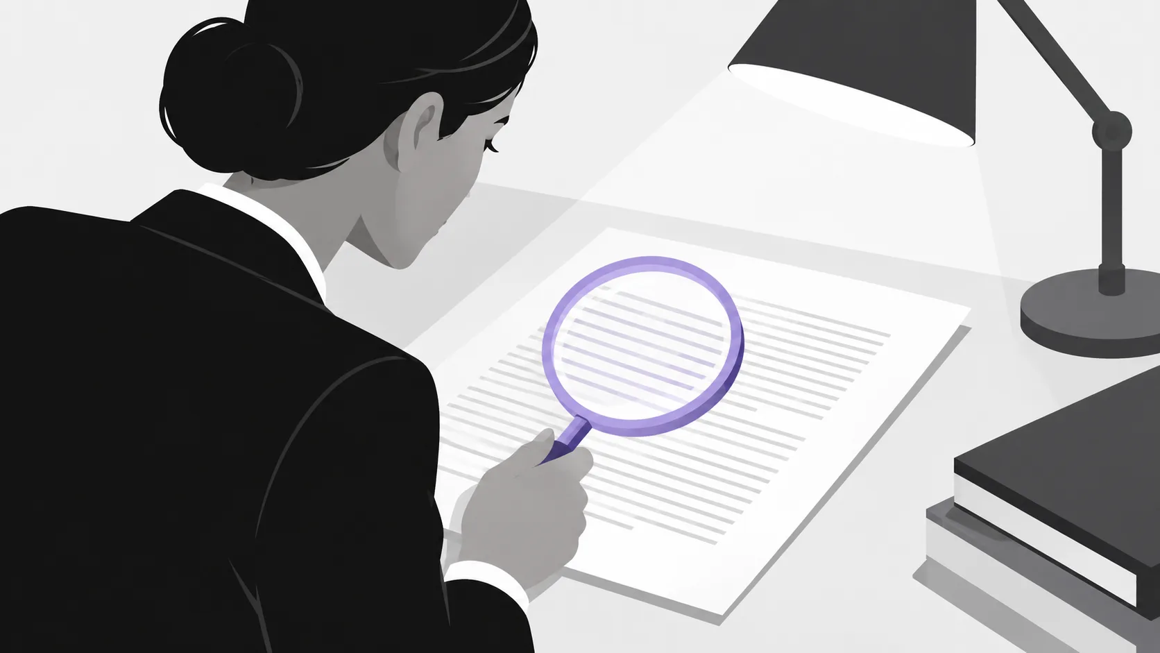 Hand holding magnifying glass over attestation report