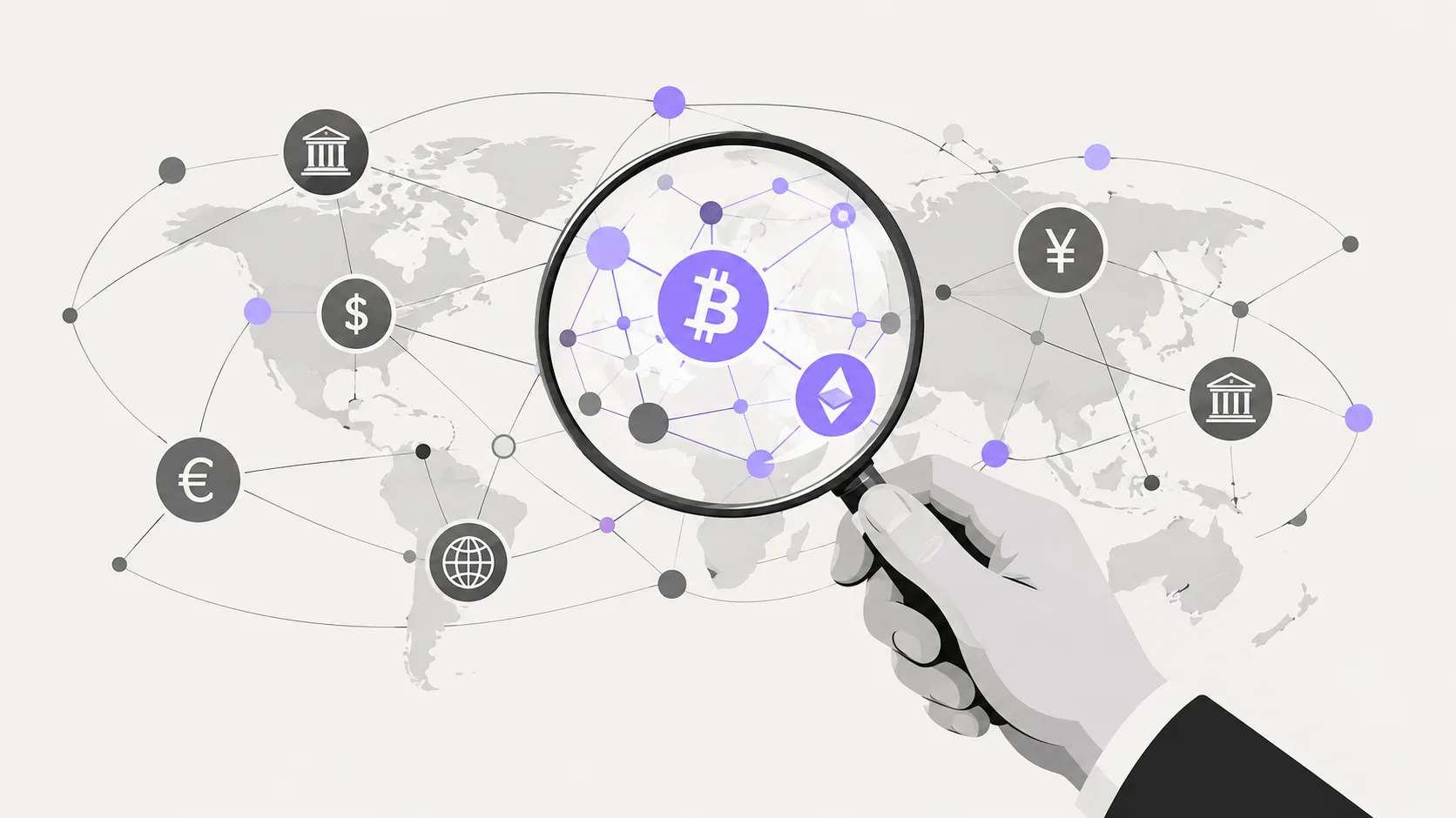 Diagram connecting macroeconomic factors to cryptocurrency price movements