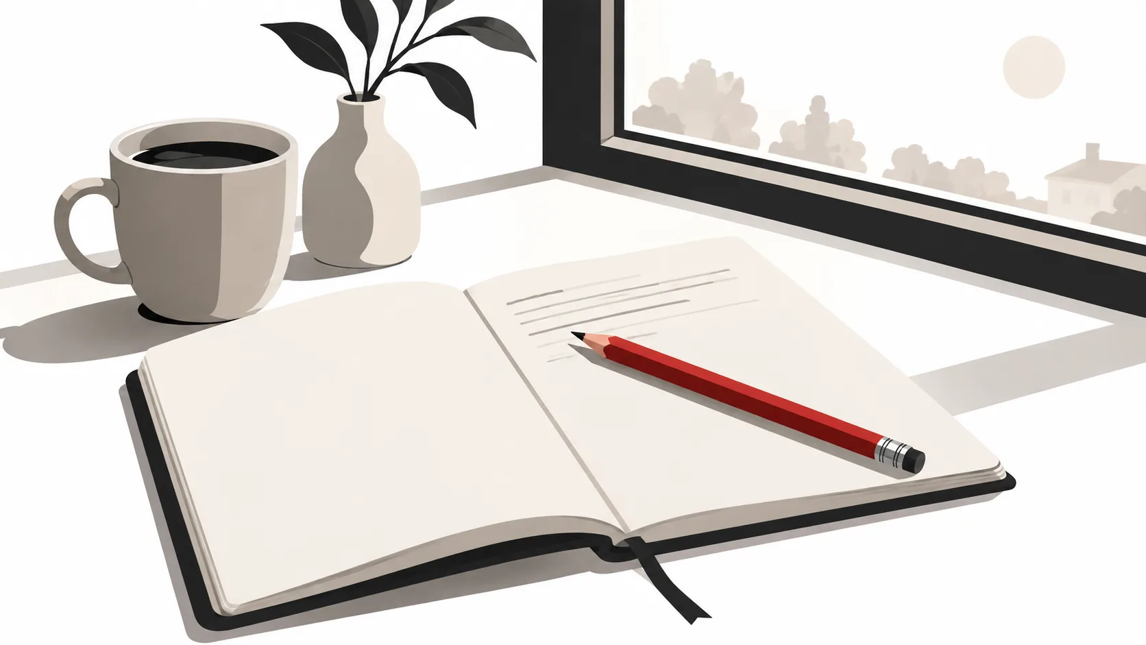 A pencil resting on a page, suggesting one small first experiment