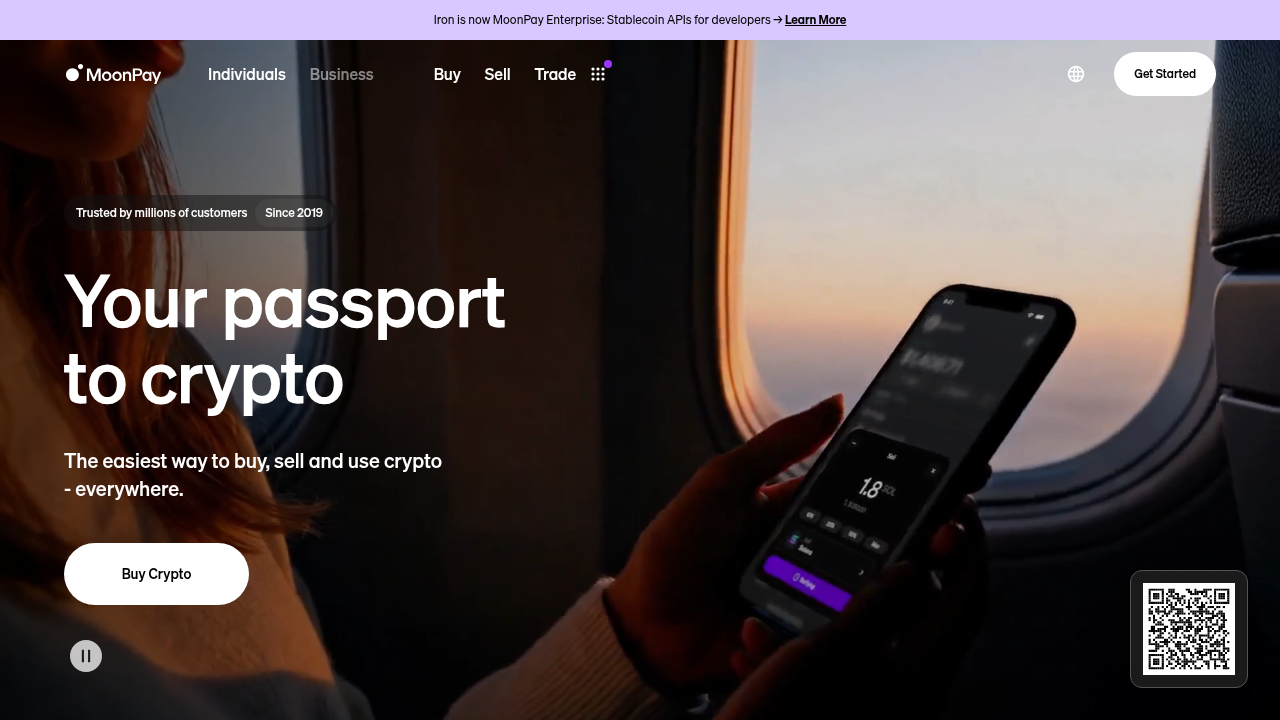 MoonPay homepage screenshot